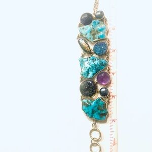 Turquoise and Amethyst Women's Bracelet